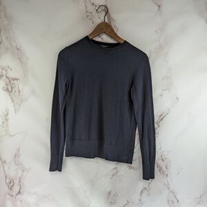 COS Sweater Womens Small Black Crew Neck Lightweight Long Sleeve Wool Blend